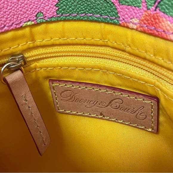 Dooney & Bourke 🌸 Pink Floral, Letter Carrier Leather Crossbody bag 🌸 - Picture 13 of 16
